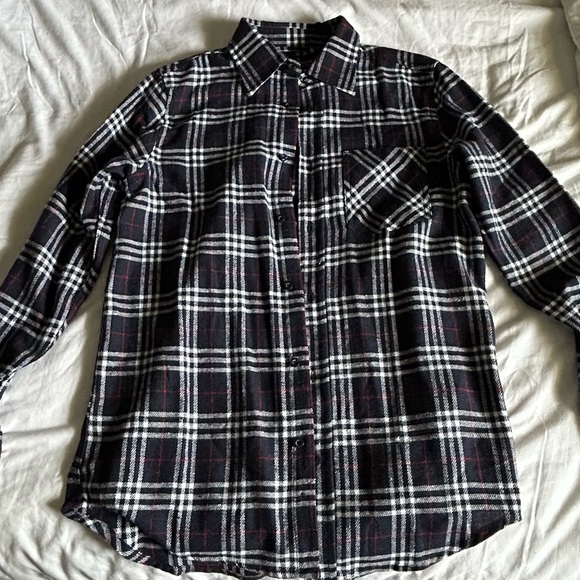 Tailor Vintage Button Up Flannel Shirt Mens S Blue Plaid Outdoor Cotton Blend - Picture 2 of 3